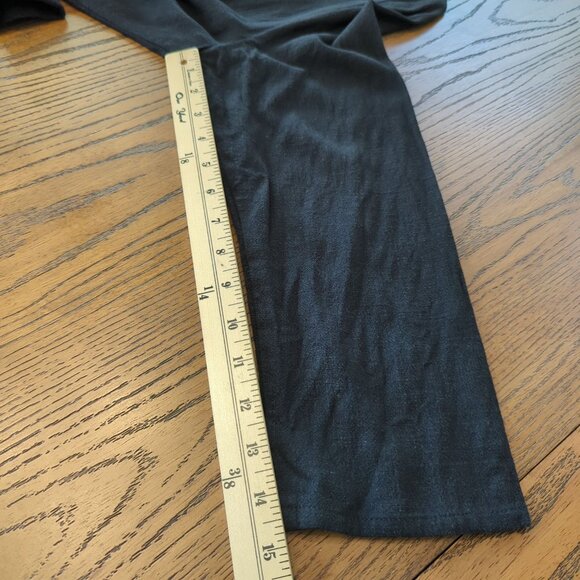 Christopher Calvin Women’s Blouse Black Sz L Button Front‎ Linen Blend Tunic Top - Picture 11 of 13